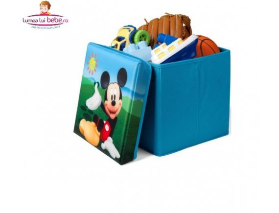 Taburet si cutie depozitare jucarii Disney Mickey Mouse